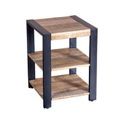 GHomeUK Wooden Rough Natural Three Tier Side Table - HODSO